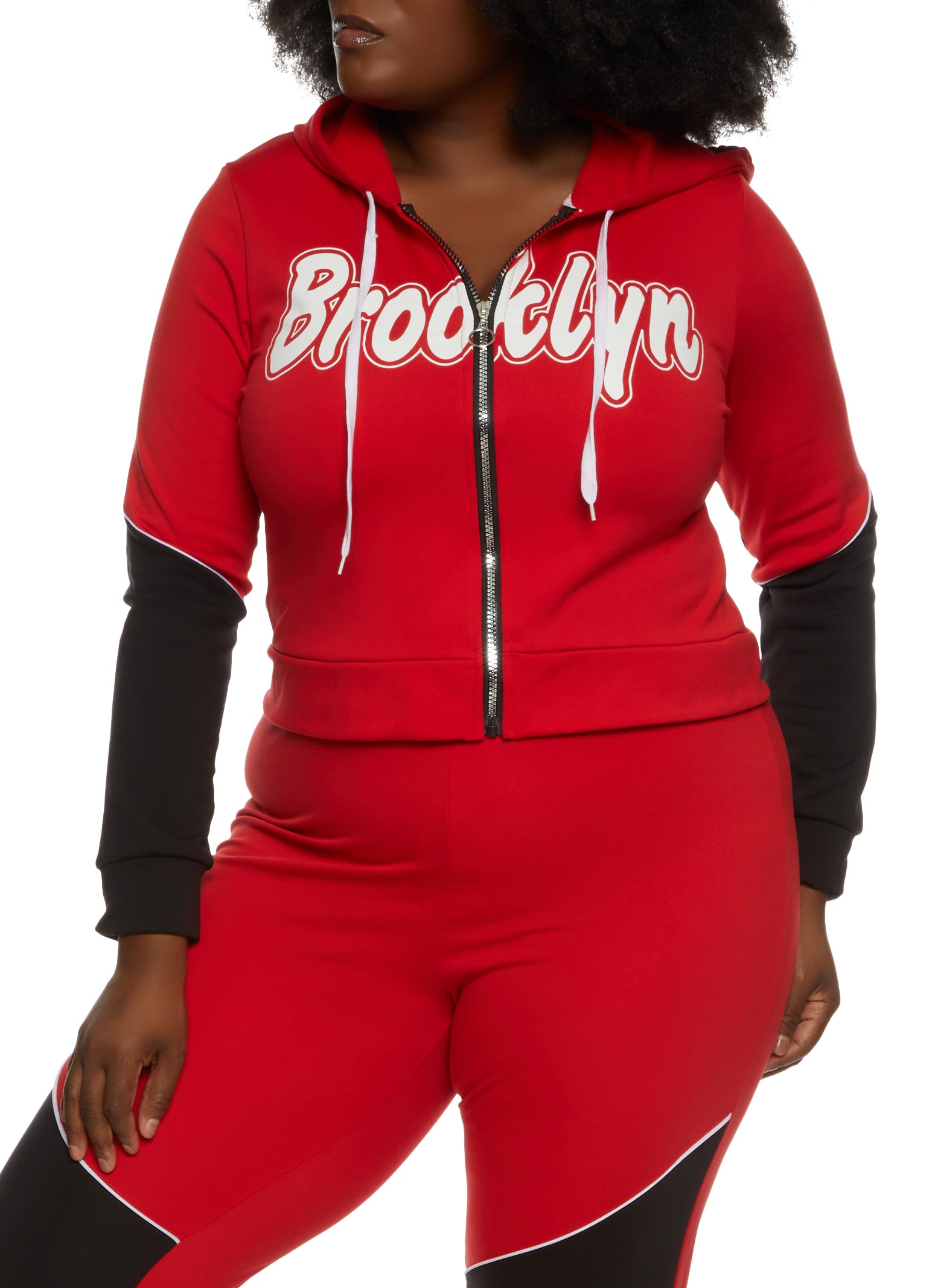 Red plus size hoodie Clearance