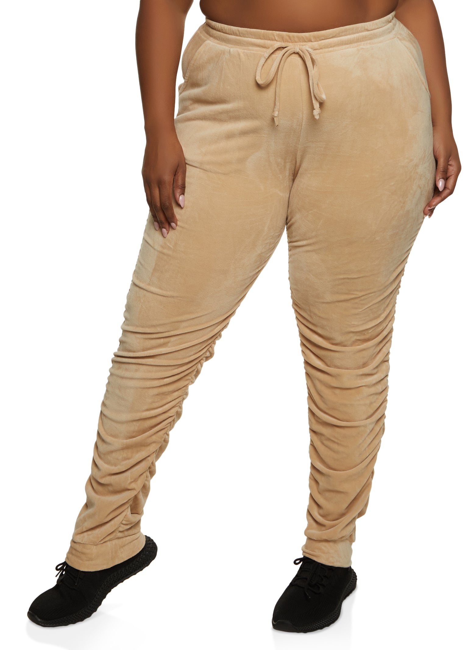Plus size top stacked sweatpants