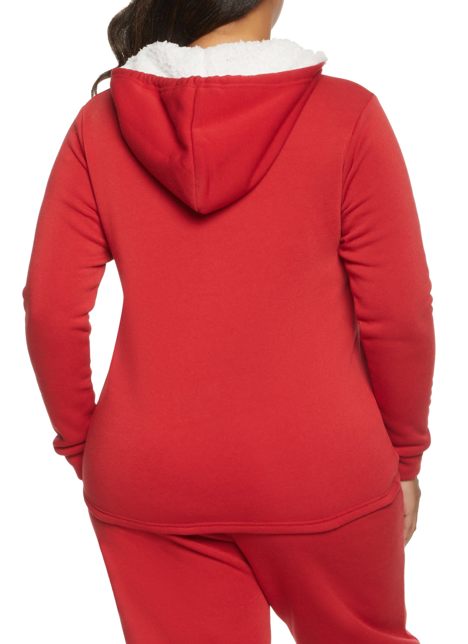 Plus size sherpa lined hoodie Clearance