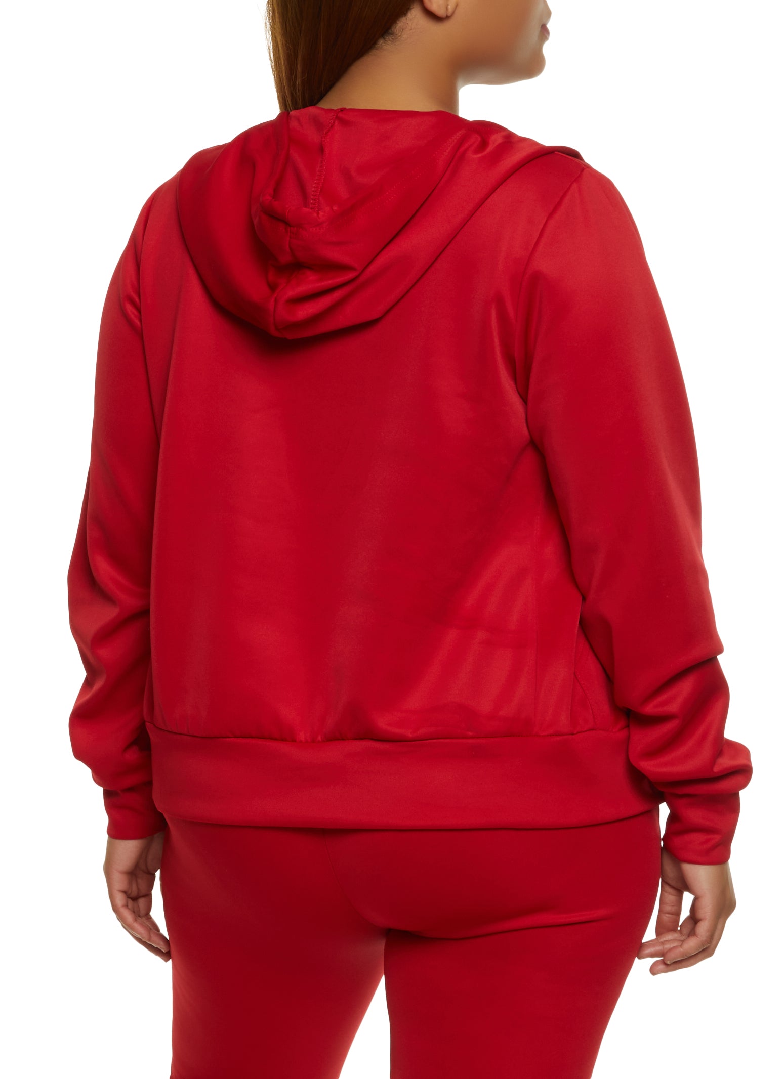 Plus size red zip up hoodie Clearance