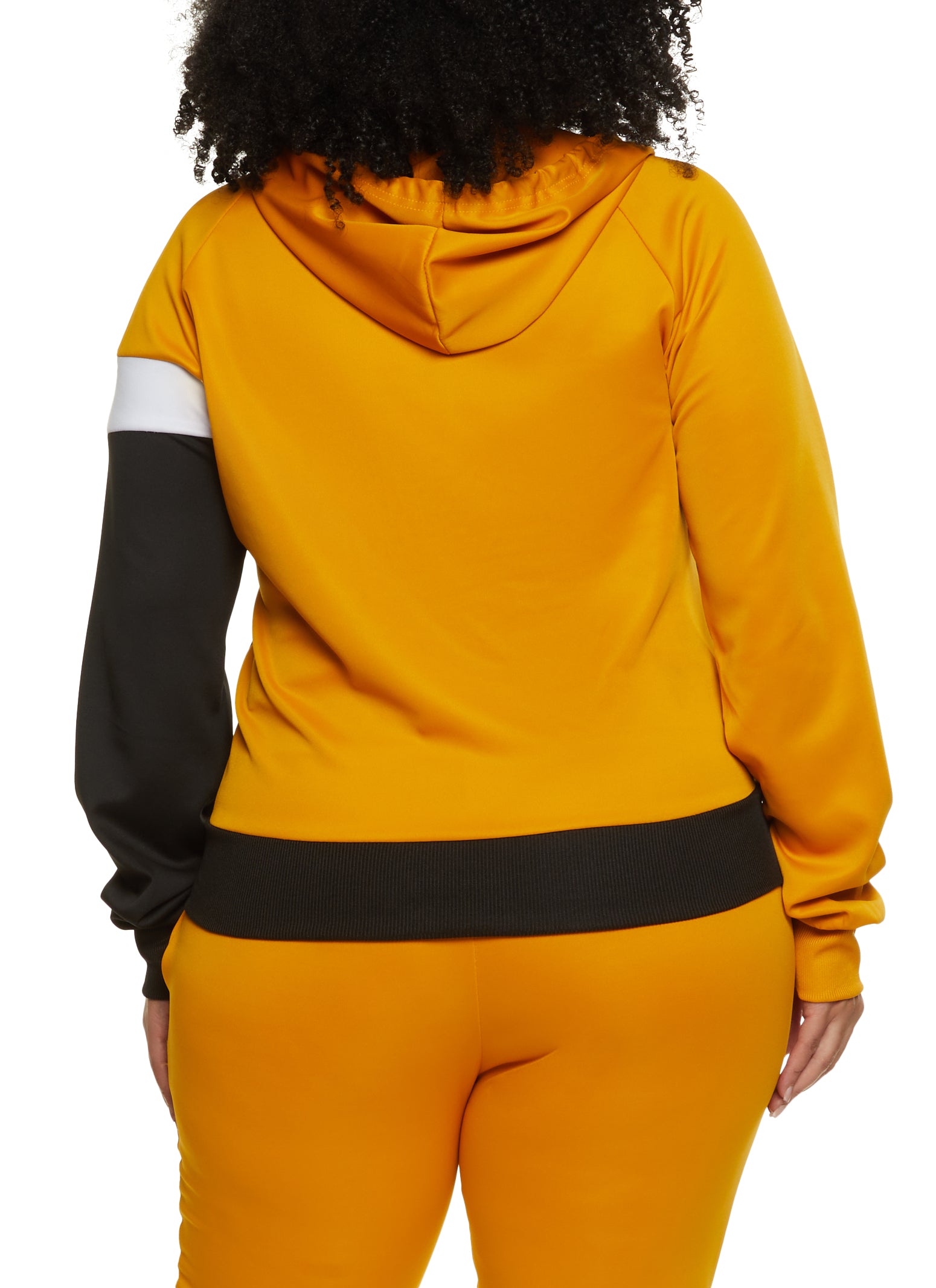 Plus size color block hoodie Clearance