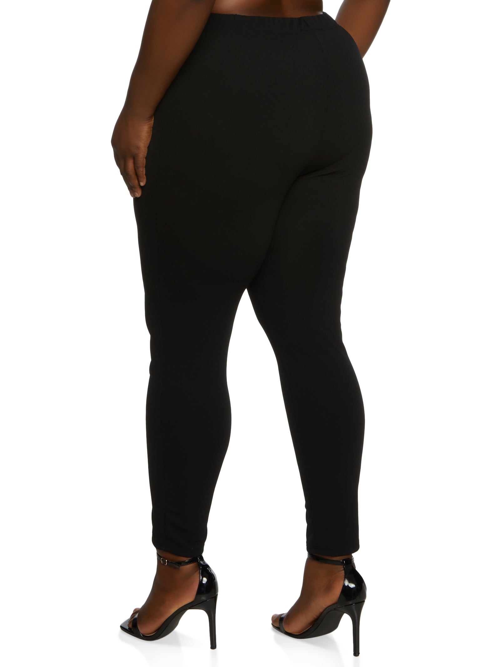 Plus Size Eight Button Detail Pull On Pants