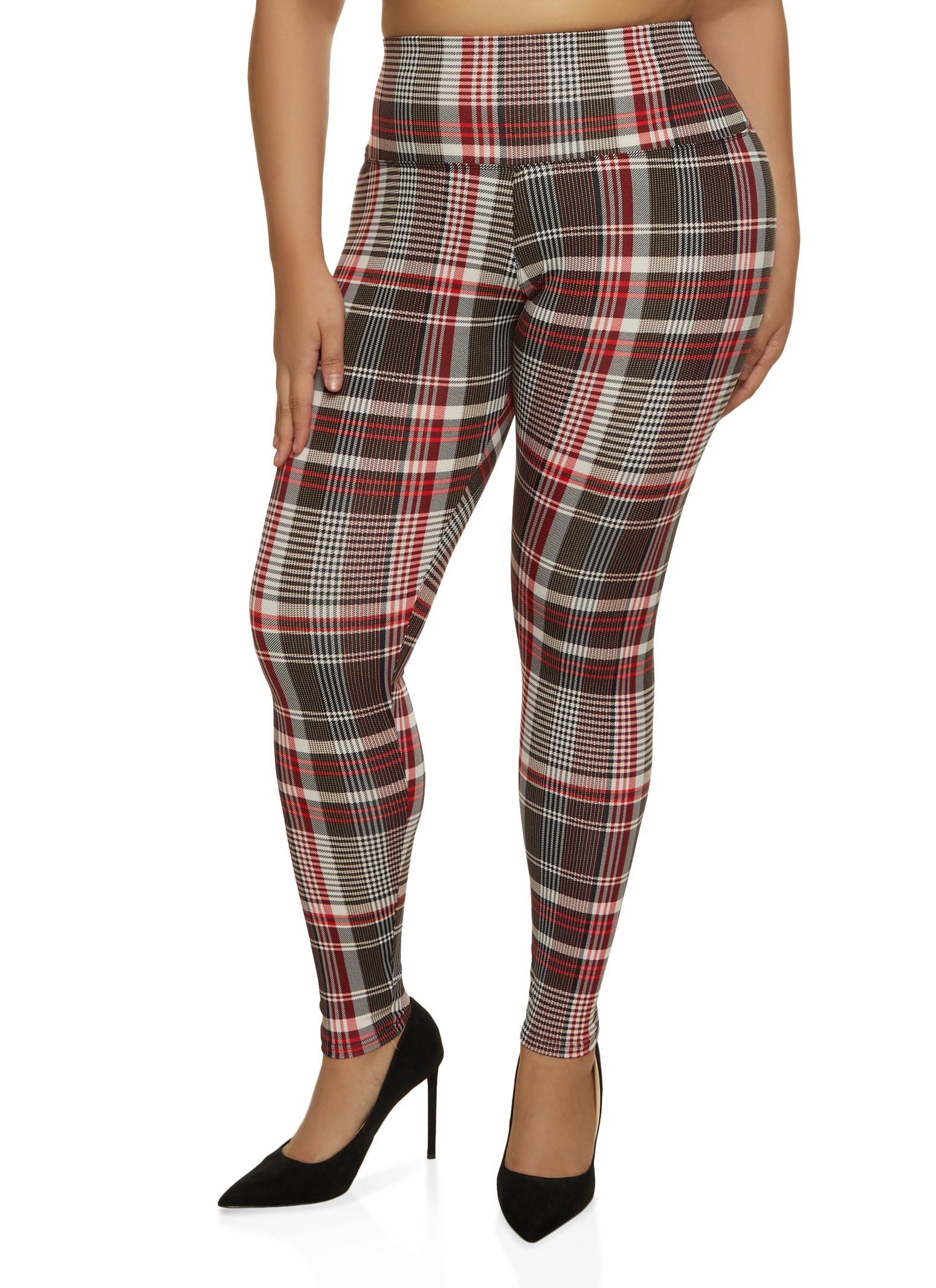 Red Plaid Leggings