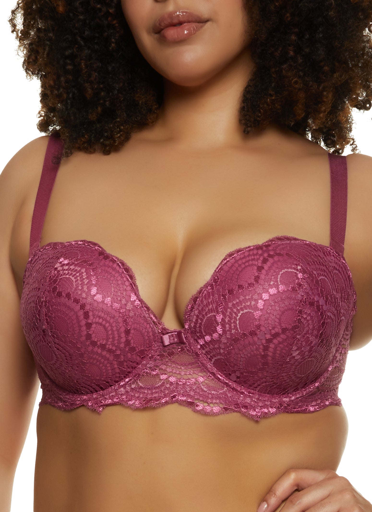 Plus Size Cut Out Longline Balconette Bra | Converts to Strapless
