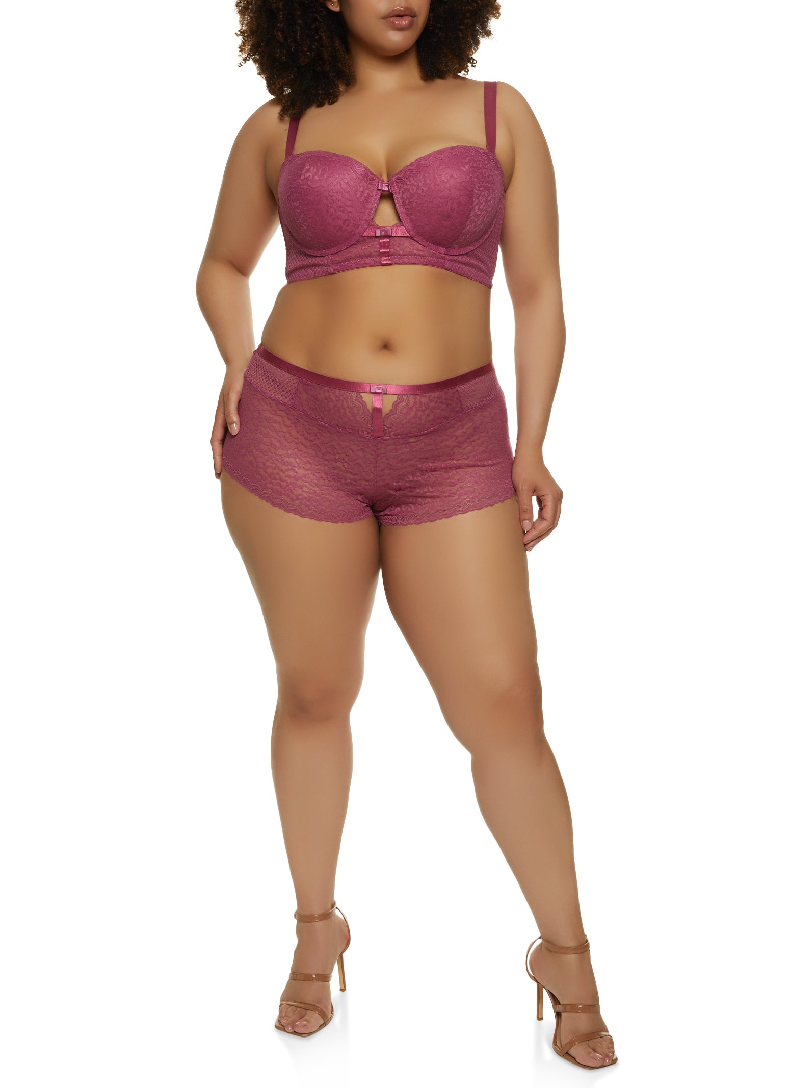 Plus Size Cut Out Longline Balconette Bra | Converts to Strapless