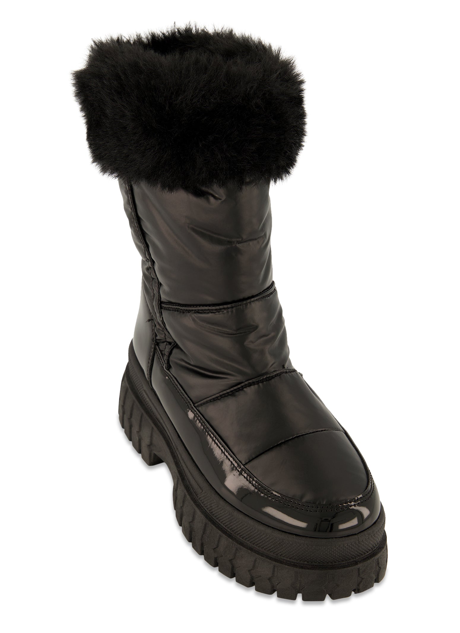 Faux Fur Side Zip Weatherproof Snow Boots
