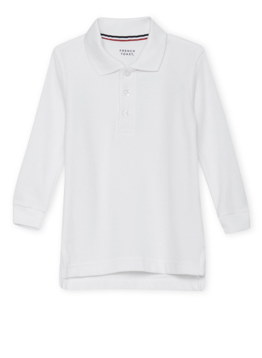 French Toast 2T 4T Long Sleeve Pique Polo