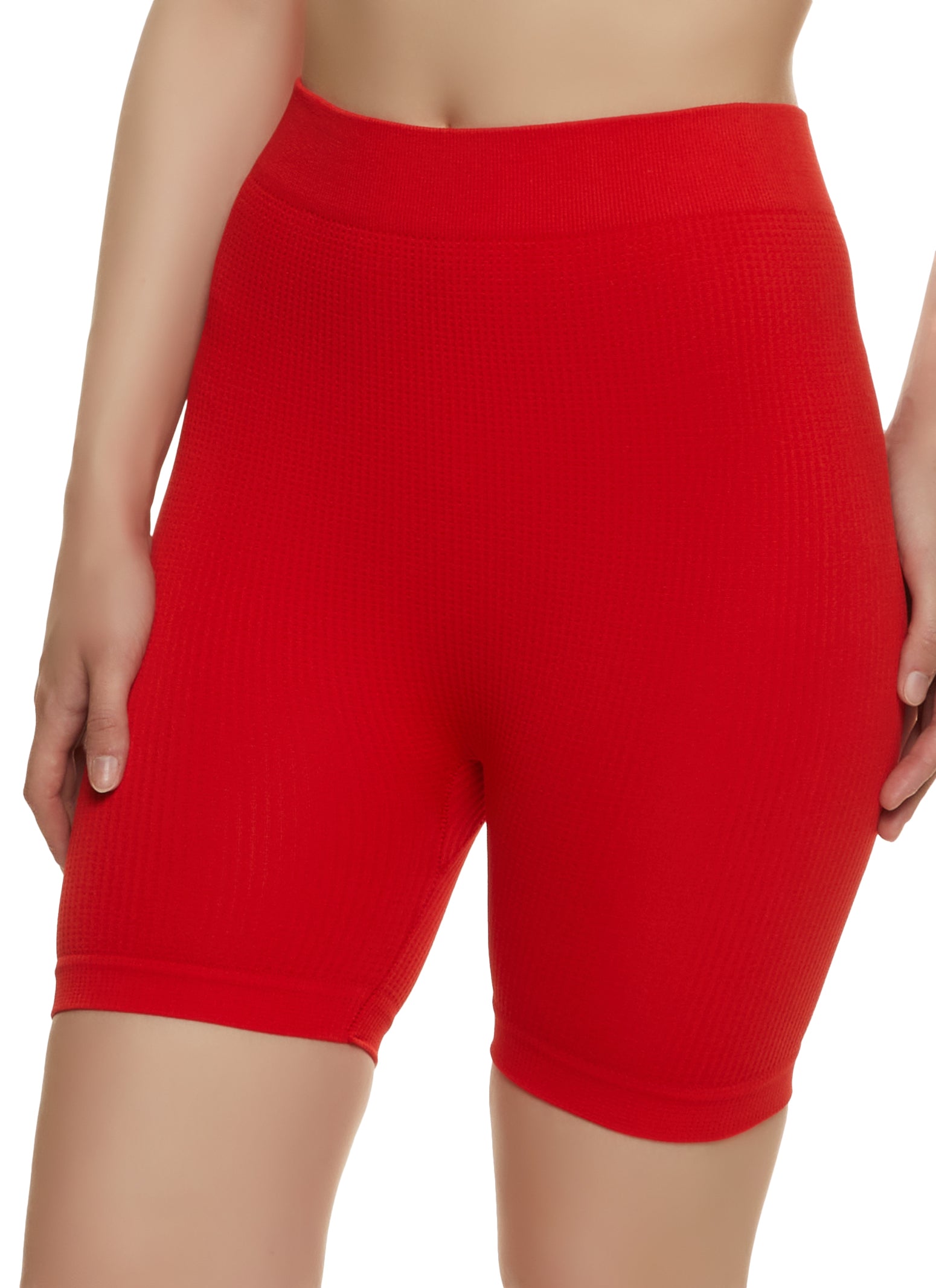 Seamless Waffle Knit Biker Shorts