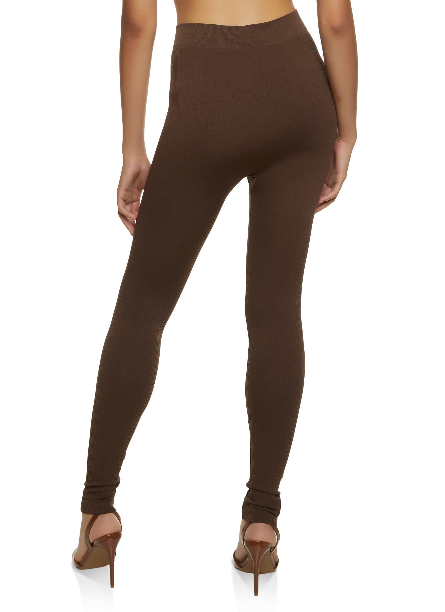 Solid Seamless Ribbed Leggings