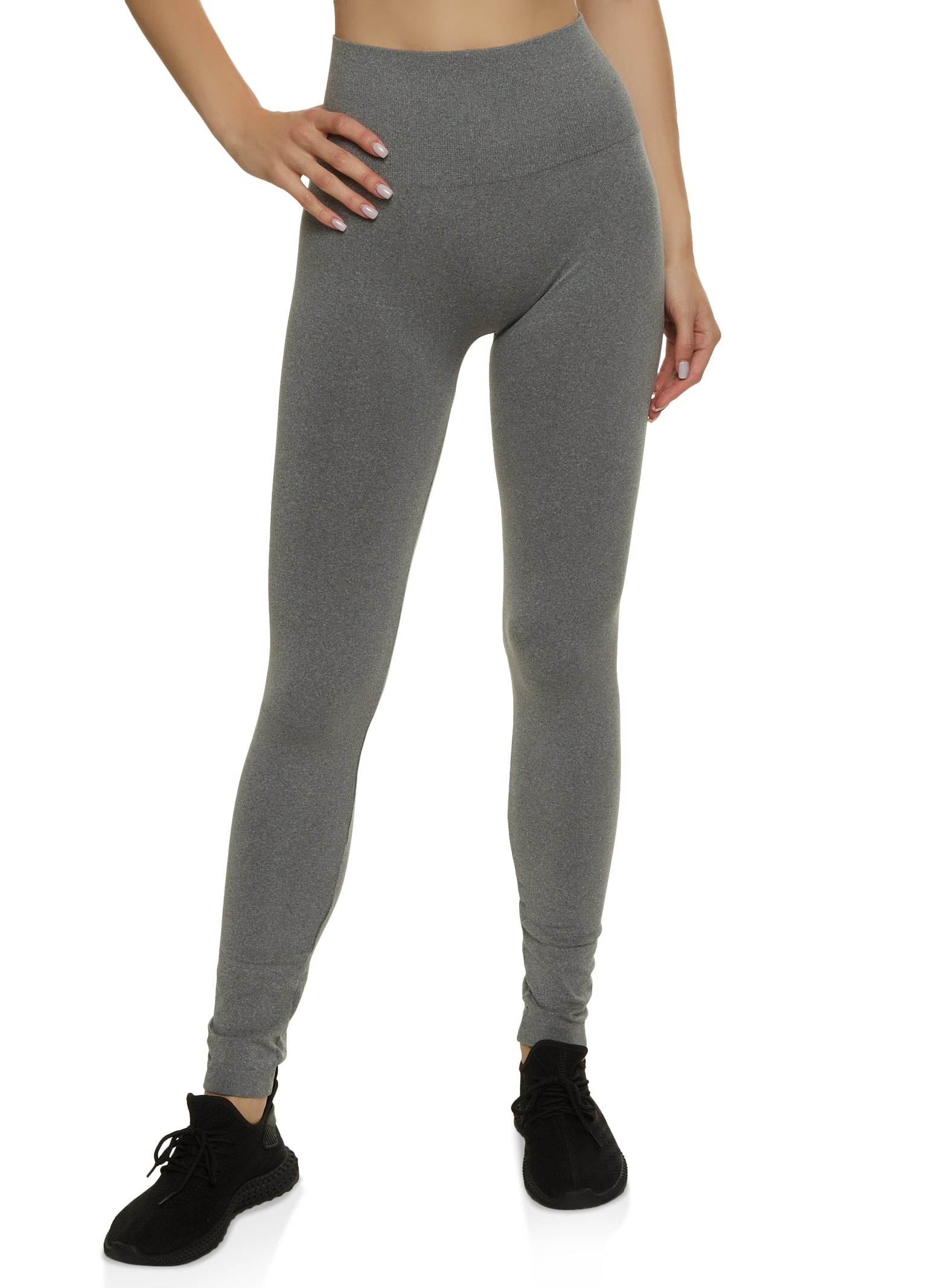 Waistband High Rise Seamless Leggings - Heather