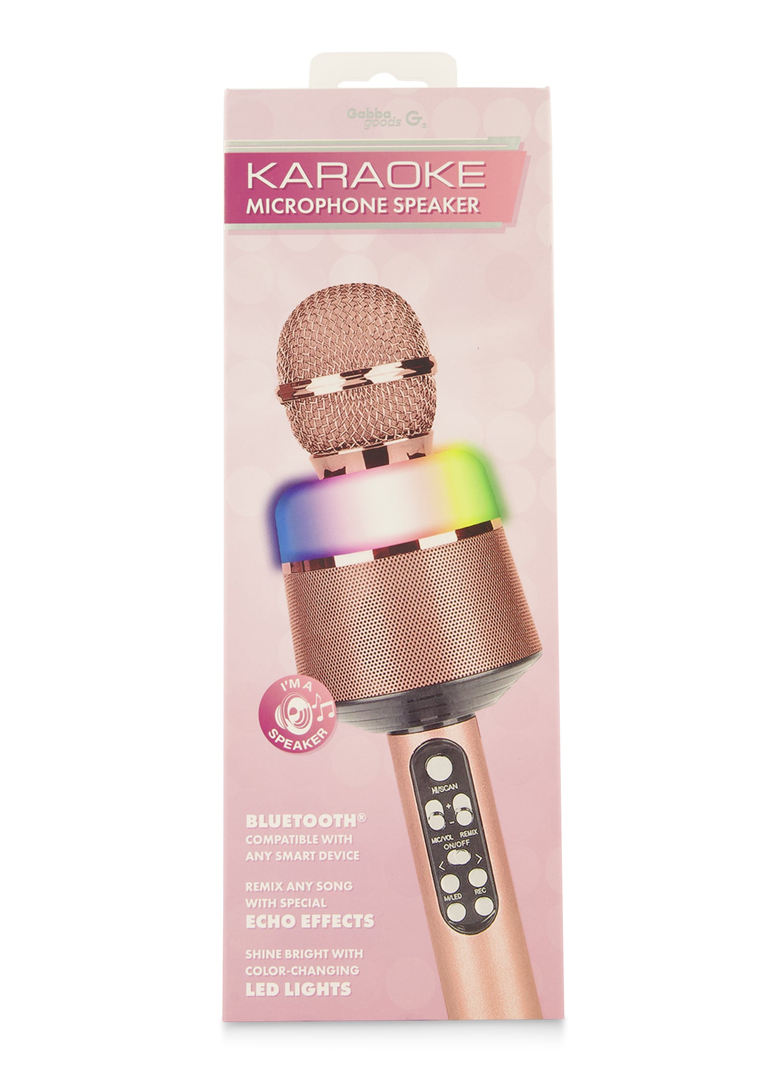 LED Light Up Karaoke Microphone with Wireless Speaker and FM Radio