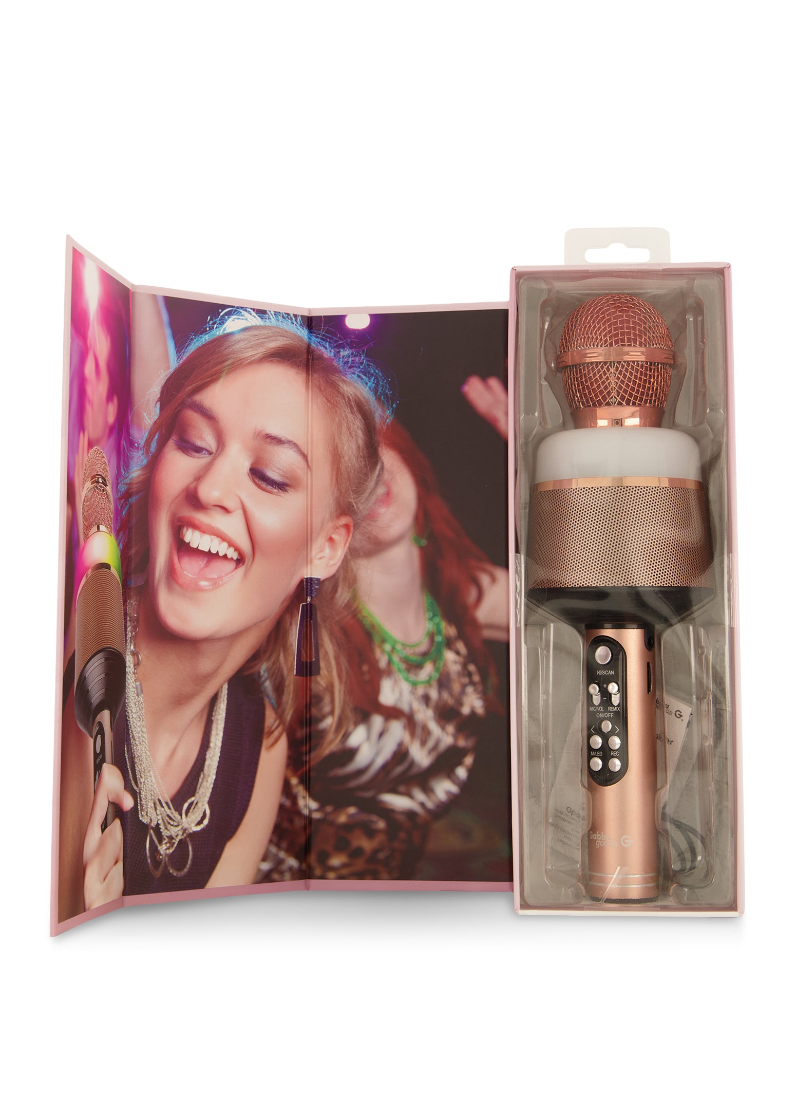 LED Light Up Karaoke Microphone with Wireless Speaker and FM Radio