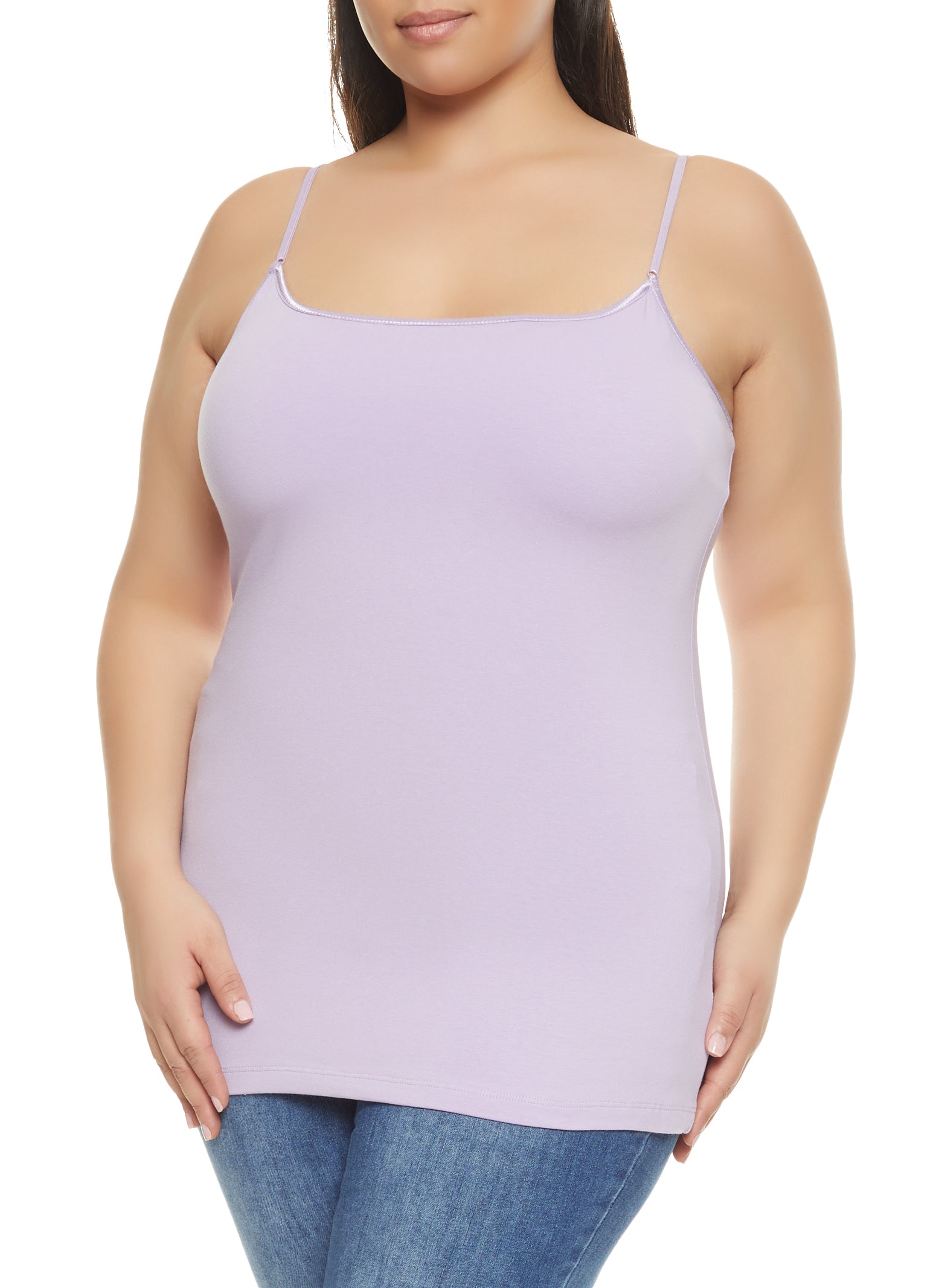 Plus Size Solid Built In Bra Cami
