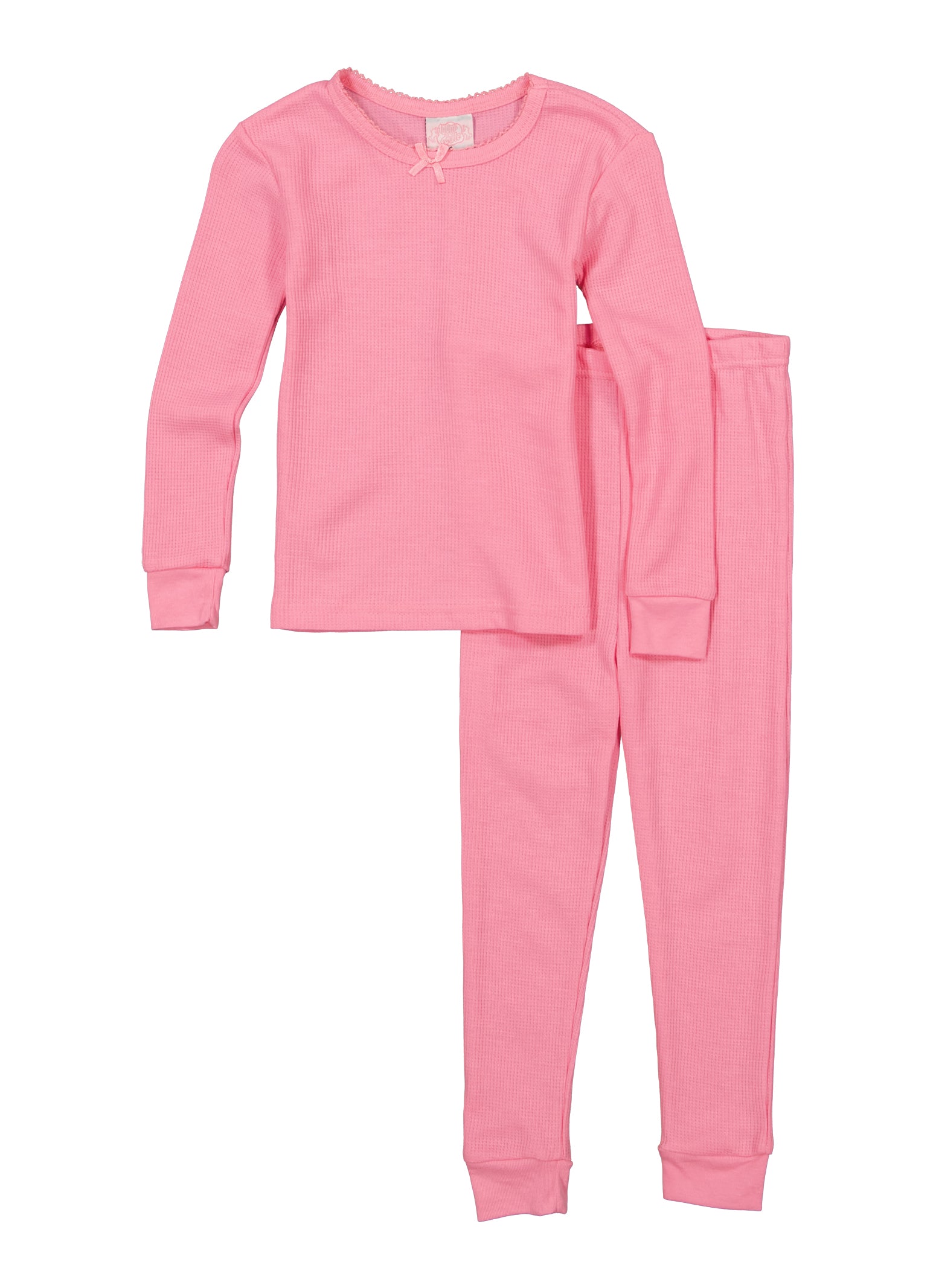 Girls Thermal Pajama Top and Pants - Pink