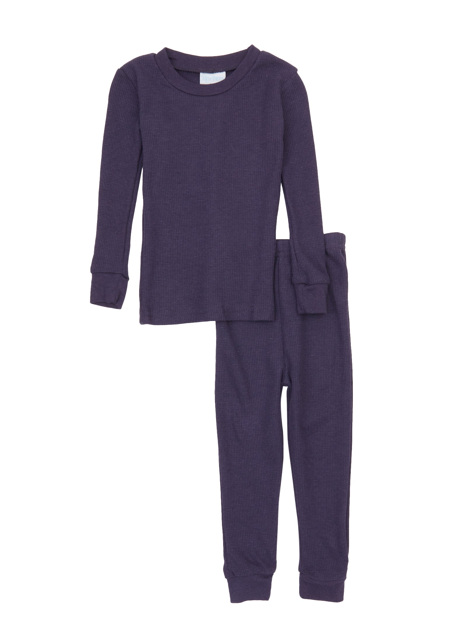Toddler Boys Solid Thermal Top and Pants Set - Purple