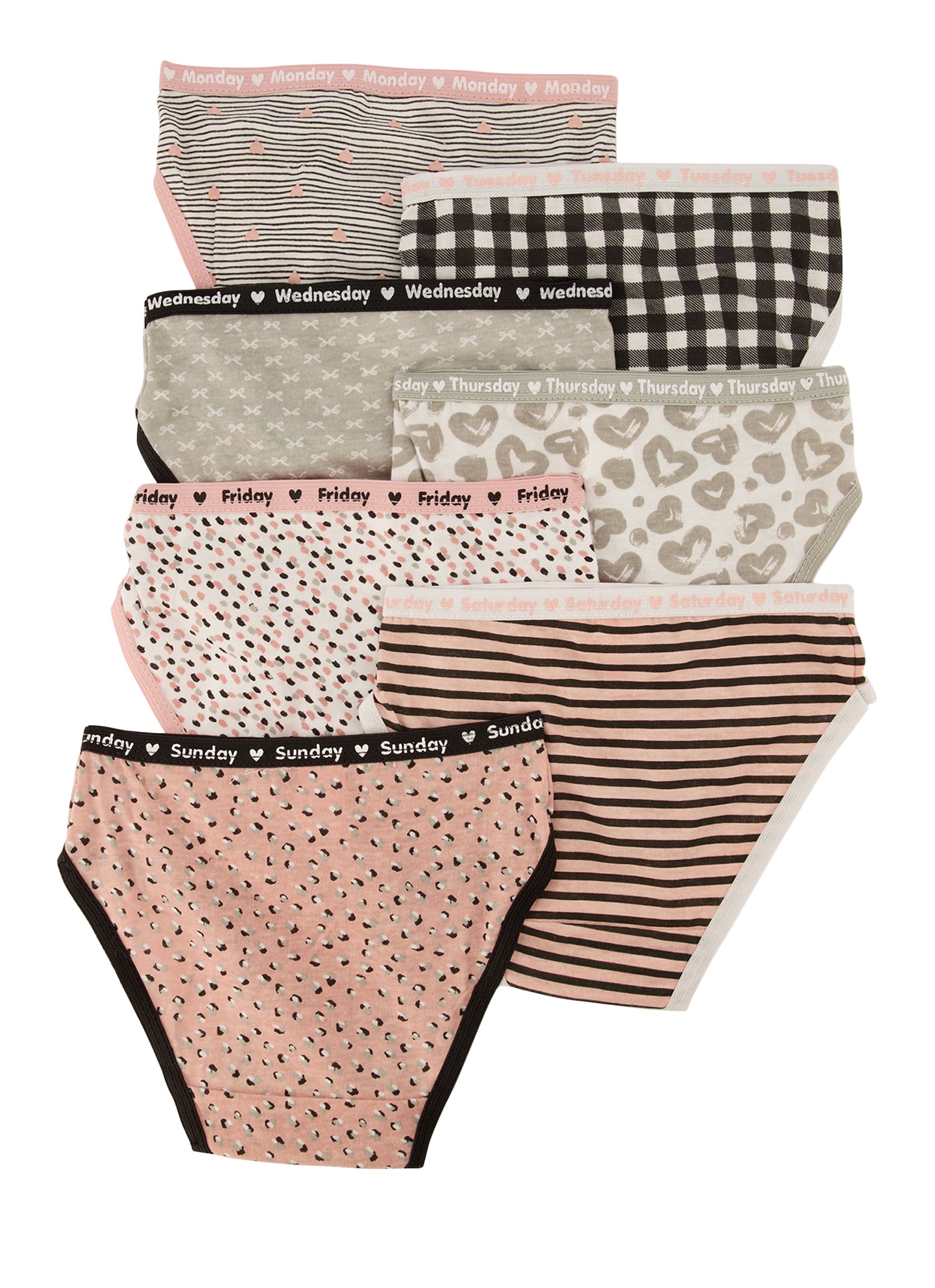 Little Girls Printed Days of the Week Panties