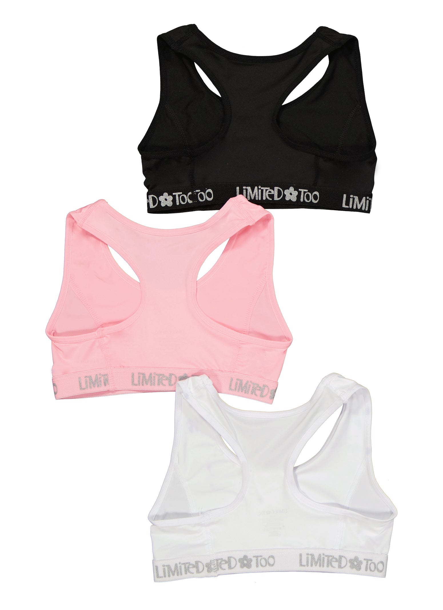 Girls Limited Too 3 Pack Sports Bras - Multi Color