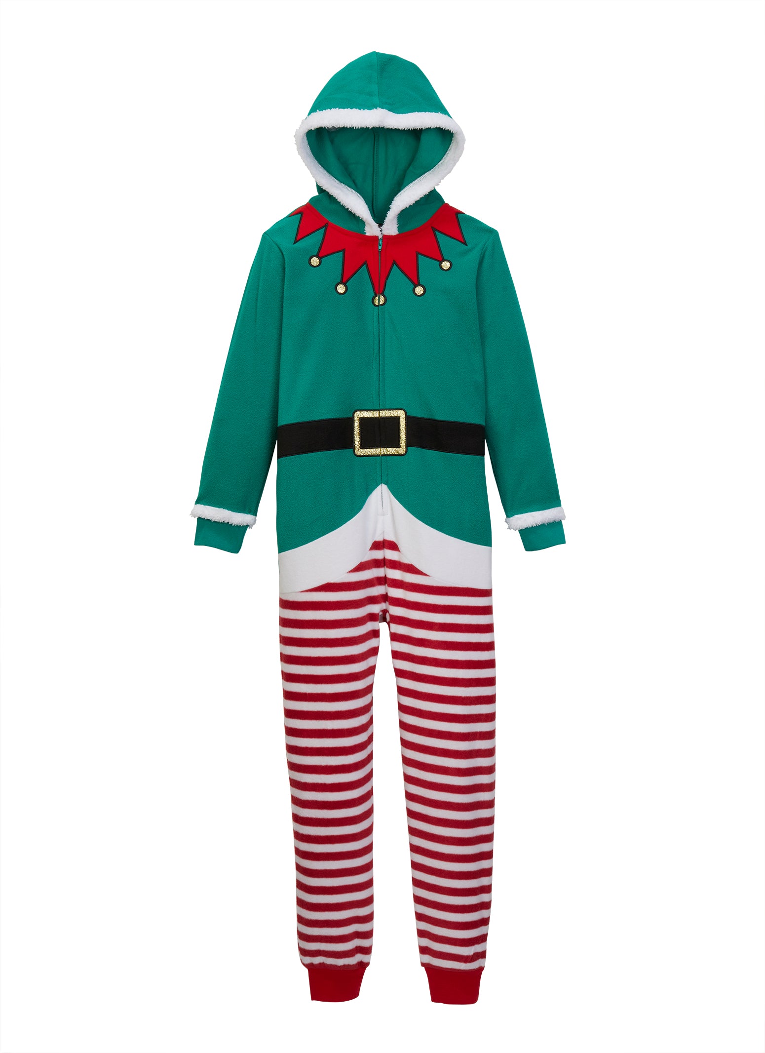 Kids Unisex Matching Elf Onesie Family Pajamas - Hunter