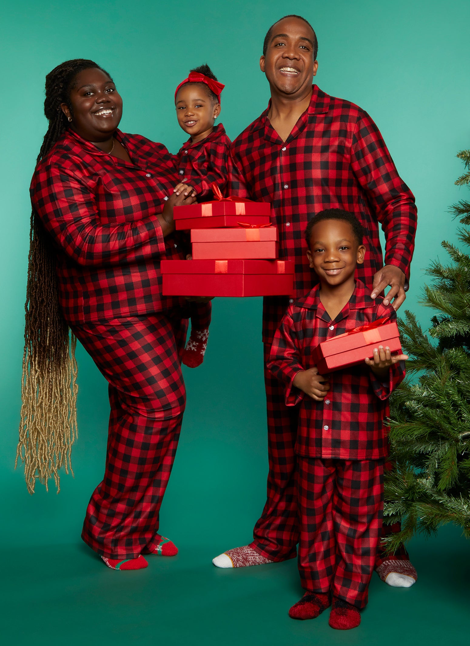 Baby Unisex Matching Buffalo Plaid Onesie Family Pajamas