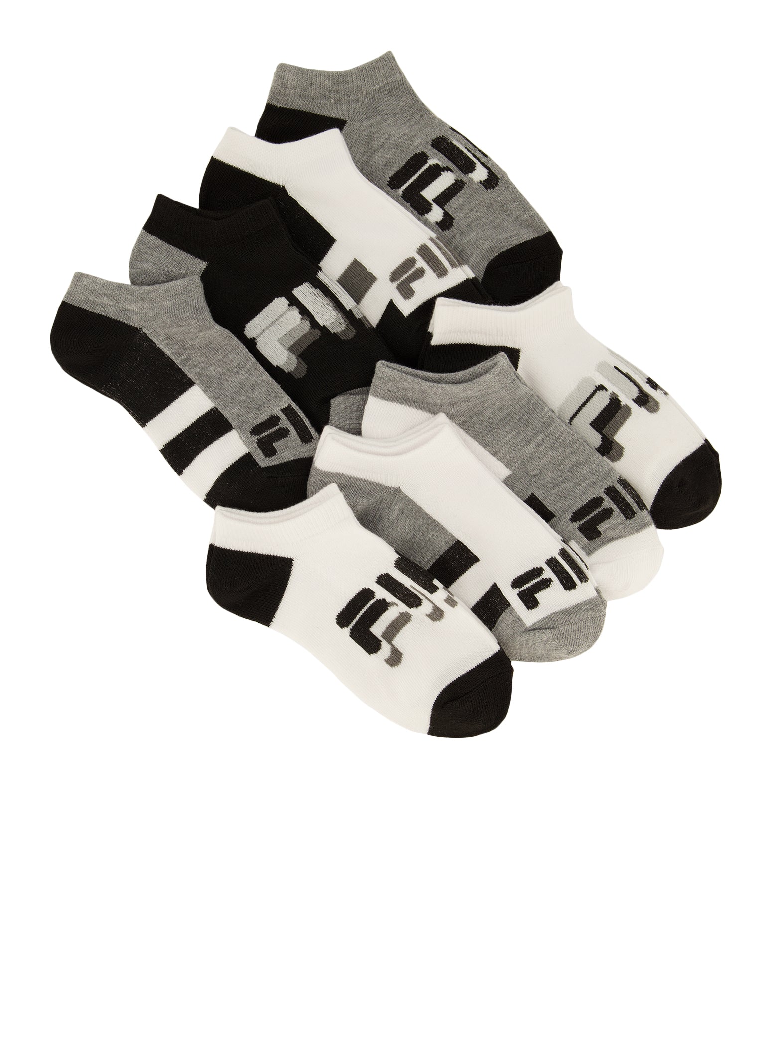 Boys Fila 8 Pack Logo Ankle Socks