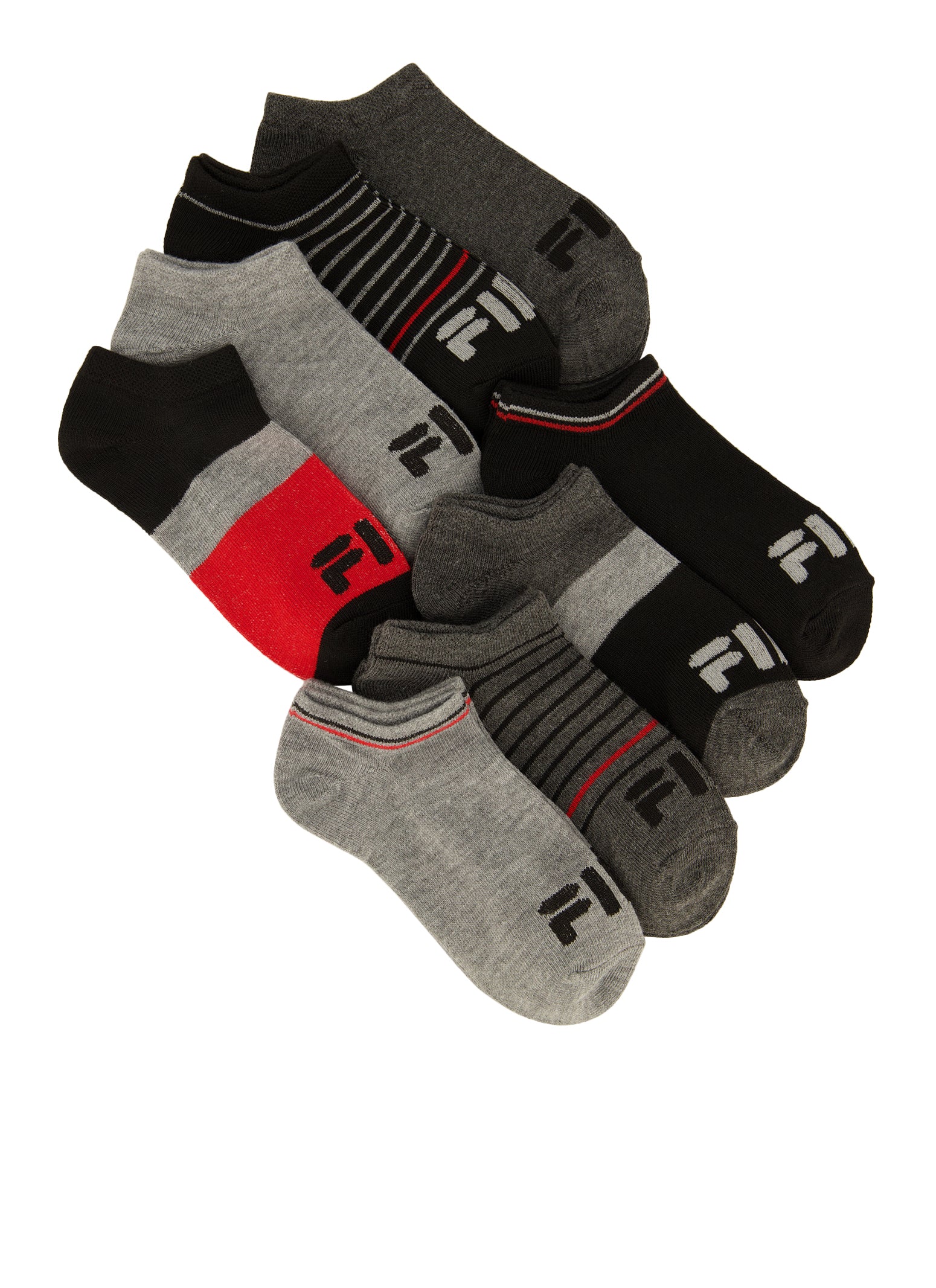 Boys Fila 8 Pack Logo Ankle Socks