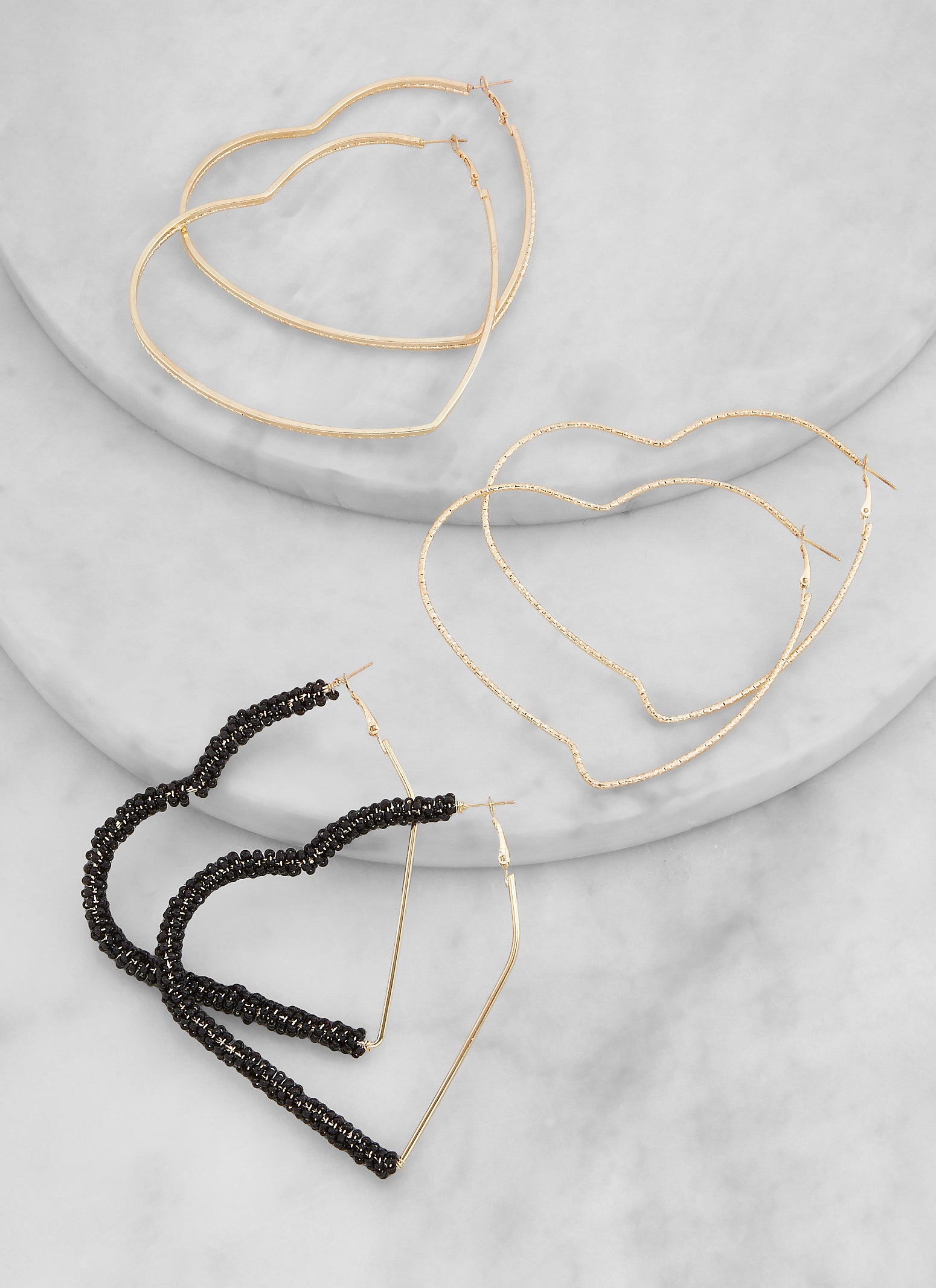 Bead Wrapped Hoop Earring Trio