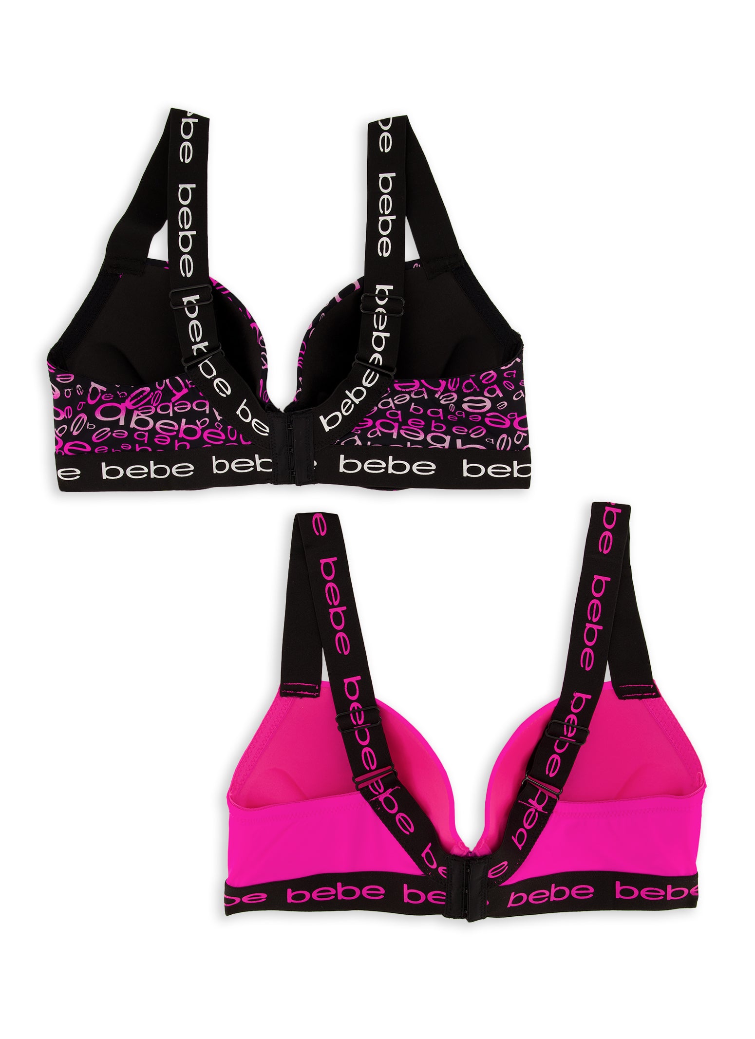 Buy bebe Womens 2 Pack Tagless Racerback Padded Adjustable Straps Workout  Sports Bra Pink Glow/Charcoal Heather 1X-Large Online at desertcartKUWAIT