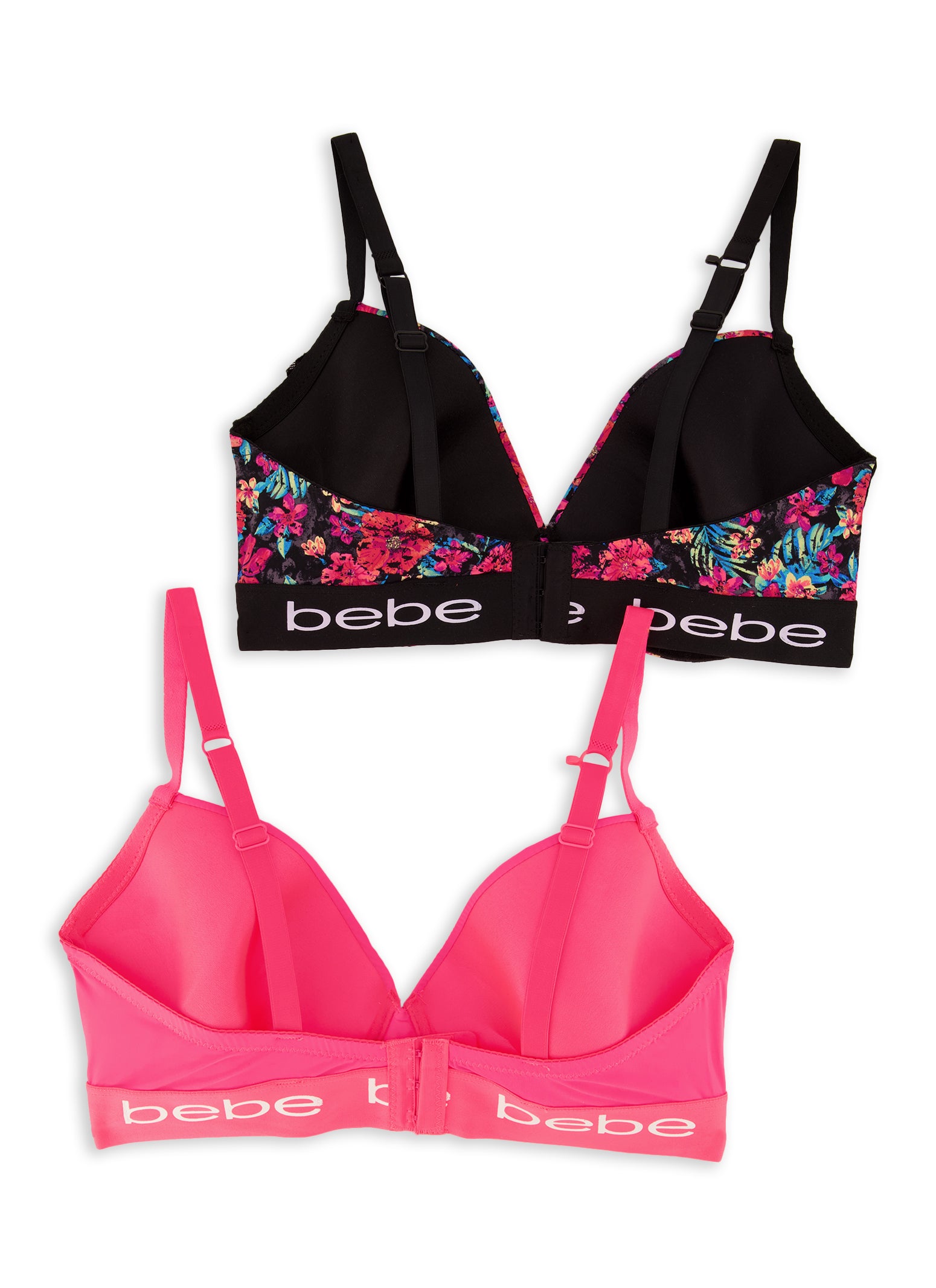 Plus Size Bebe 2 Pack Lace Trim Plunge Bras