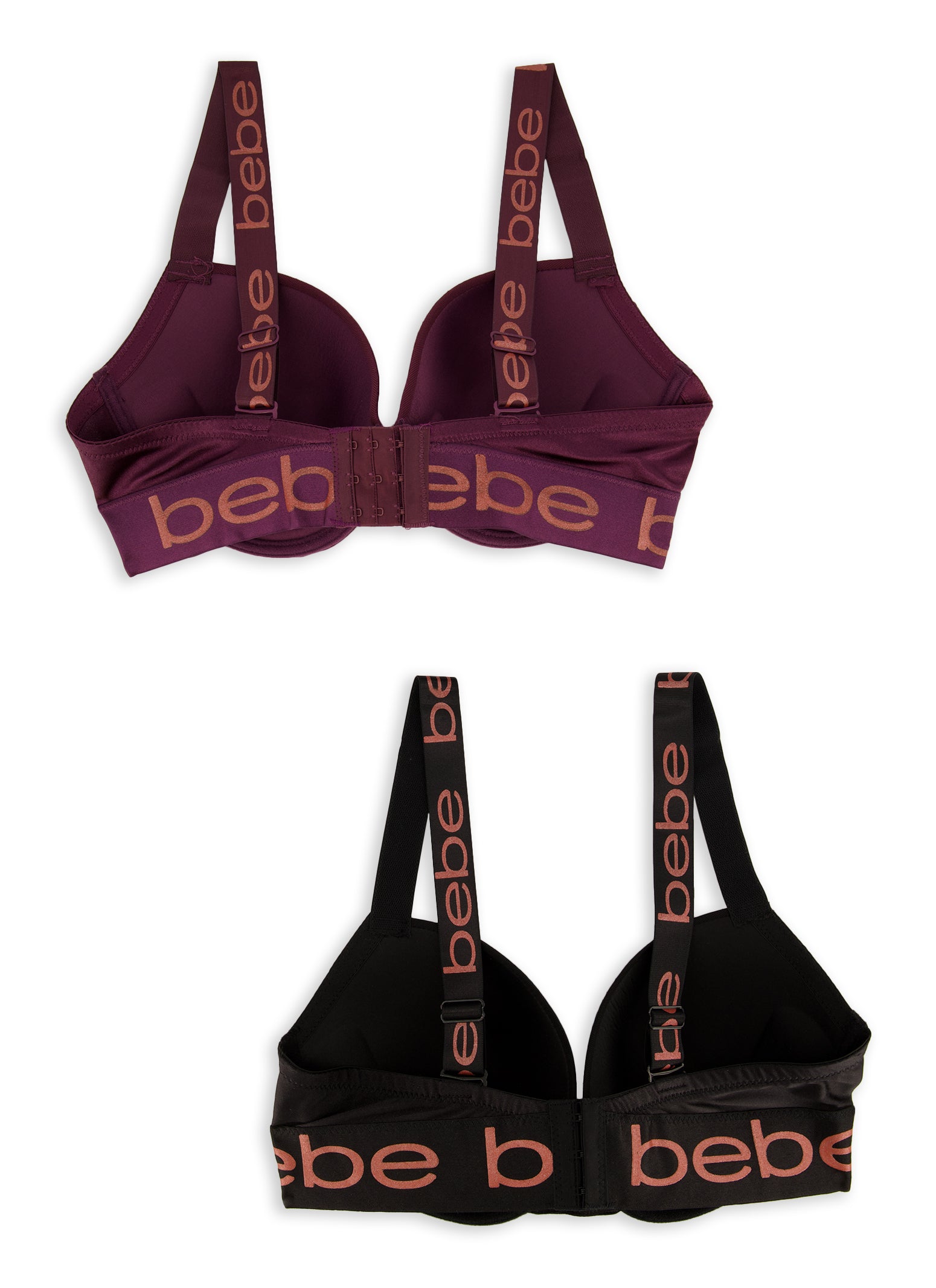 Plus Bebe Size 2 Pack Graphic Trim Plunge Bras