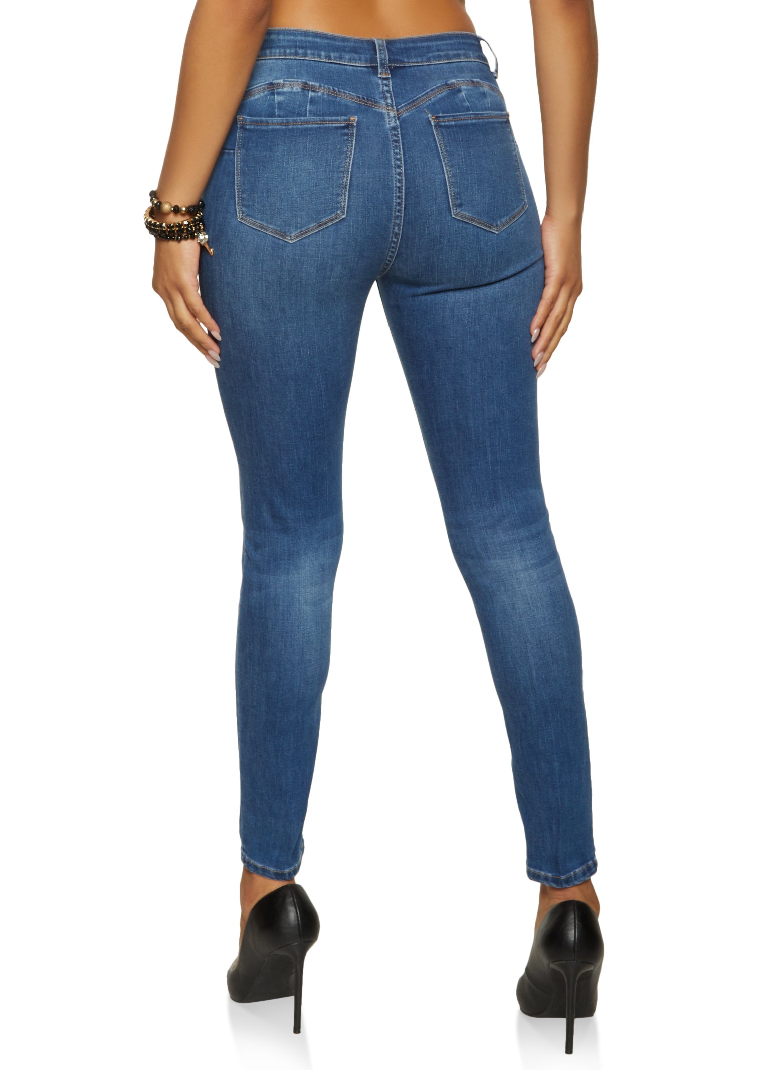 WAX Five Pocket Solid Skinny Jeans